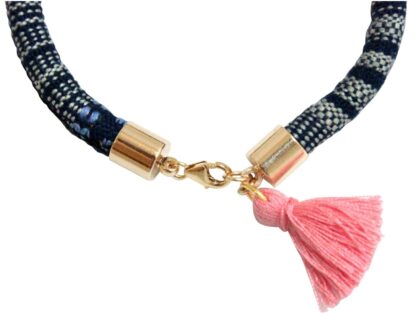 Armband Retro Boho Baumwolle mit Rubinen und Stern 925 Silber/vergoldet – Bild 2