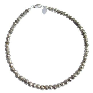 Pyrit-Armband silberfarben mit 925 Silber