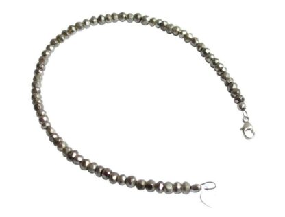 Pyrit-Armband silberfarben mit 925 Silber – Bild 4