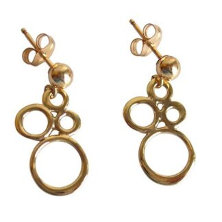 Ohrstecker mit BUBBLES Bronze und vergoldet