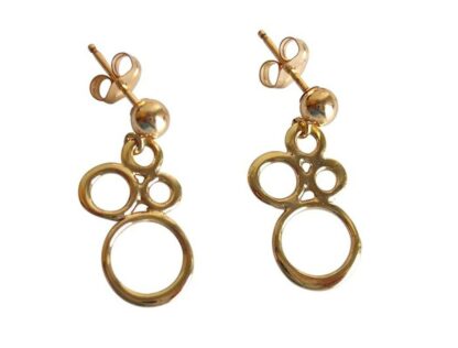 Ohrstecker mit BUBBLES Bronze und vergoldet