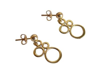 Ohrstecker mit BUBBLES Bronze und vergoldet – Bild 3