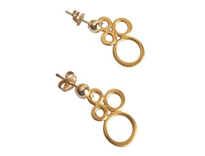Ohrstecker mit BUBBLES Bronze und vergoldet – Bild 4