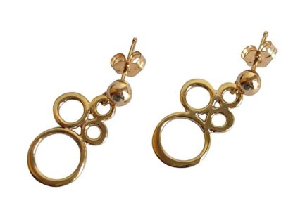 Ohrstecker mit BUBBLES Bronze und vergoldet – Bild 5