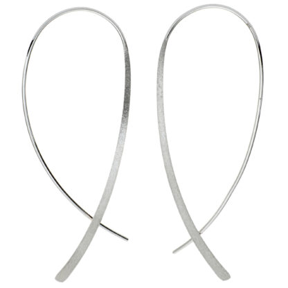 Durchzieh-Ohrhaken 925 Silber und teilmattiert
