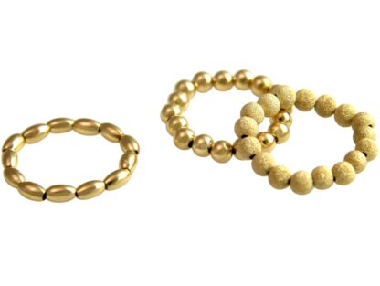 Ring-Set 3-teilig vergoldet mit Kügelchen eismatt ONE SIZE – Bild 2