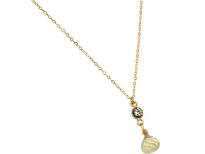Collier vergoldet mit Rauchquarz und Lemon Quarz – Bild 4
