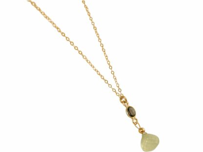 Collier vergoldet mit Rauchquarz und Lemon Quarz – Bild 3
