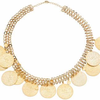 Collier/Netzkette mit Vintage-Münzen 925 Silber/vergoldet