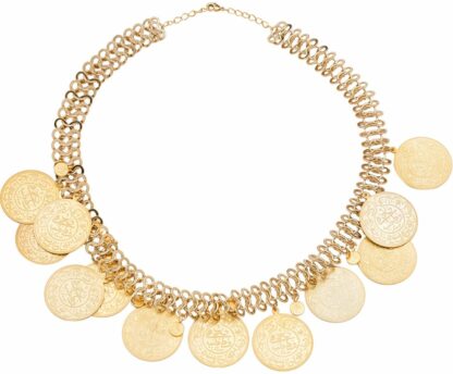 Collier/Netzkette mit Vintage-Münzen 925 Silber/vergoldet