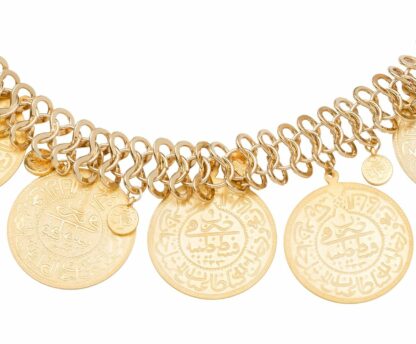 Collier/Netzkette mit Vintage-Münzen 925 Silber/vergoldet – Bild 5