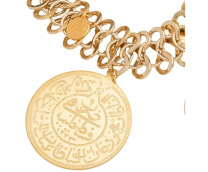 Collier/Netzkette mit Vintage-Münzen 925 Silber/vergoldet – Bild 4