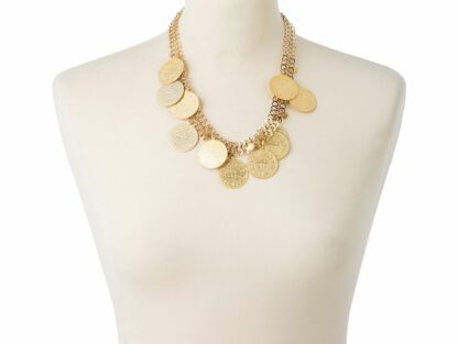 Collier/Netzkette mit Vintage-Münzen 925 Silber/vergoldet – Bild 3