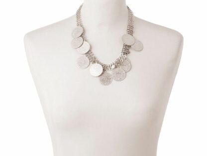 Collier/Netzkette mit Vintage-Münzen 925 Silber – Bild 3