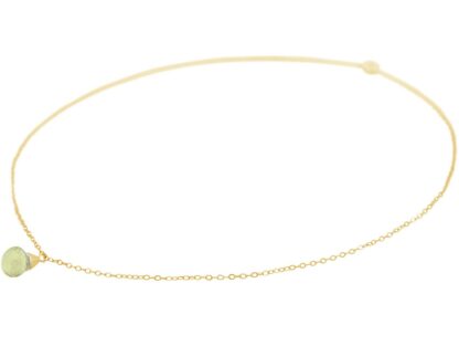 Collier vergoldet mit Anhänger Tropfenform und Lemon Quarz – Bild 2