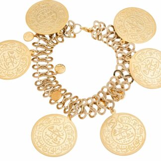 Armband Netz-Design mit Vintage-Münzen 925 Silber/vergoldet