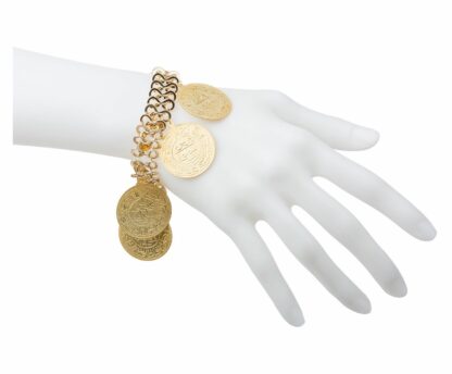 Armband Netz-Design mit Vintage-Münzen 925 Silber/vergoldet – Bild 3