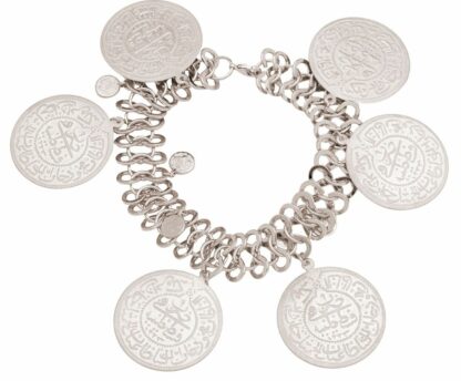 Armband Netz-Design mit Vintage-Münzen 925 Silber