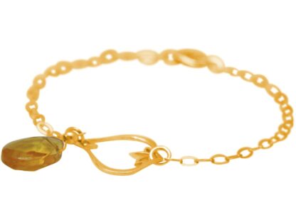 Armband "Lotus und Citrin-Tropfen" 925 Silber/vergoldet – Bild 3