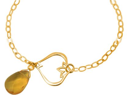 Armband "Lotus und Citrin-Tropfen" 925 Silber/vergoldet – Bild 2