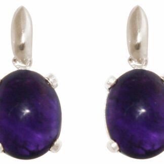 Ohrstecker 925 Silber mit 2 Amethyst Cabochons violett