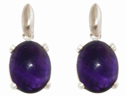 Ohrstecker 925 Silber mit 2 Amethyst Cabochons violett