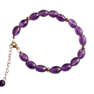 Armband mit Amethysten und vergoldeten Kugeln