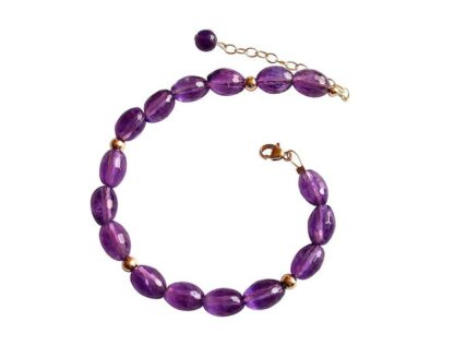 Armband mit Amethysten und vergoldeten Kugeln – Bild 5