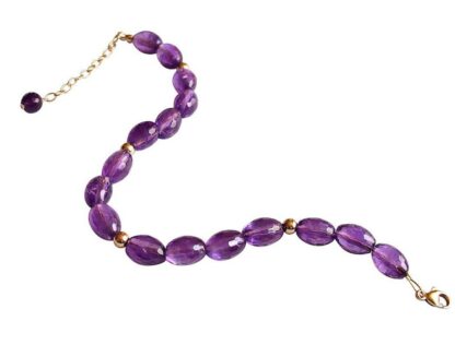 Armband mit Amethysten und vergoldeten Kugeln – Bild 6