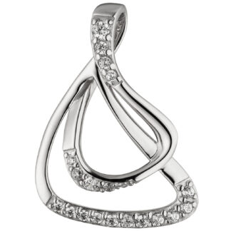 Anhänger Schlaufen-Design abstrakt 925 Silber mit 20 Zirkonia