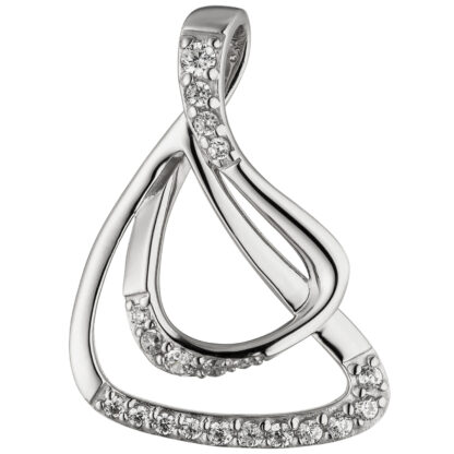 Anhänger Schlaufen-Design abstrakt 925 Silber mit 20 Zirkonia