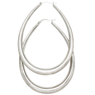 Creolen 925 Silber/eismatt Oval-Form