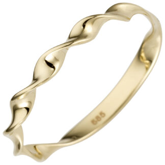 Ring Kurven-Design 585 Gelbgold