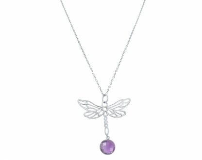 Collier "Libelle" 925 Silber mit Amethyst violett