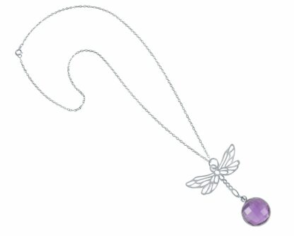 Collier "Libelle" 925 Silber mit Amethyst violett – Bild 3