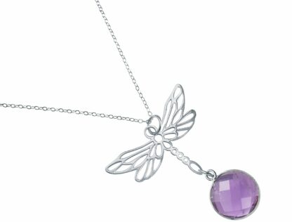 Collier "Libelle" 925 Silber mit Amethyst violett – Bild 4