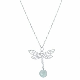 Collier "Libelle" 925 Silber mit Chalcedon
