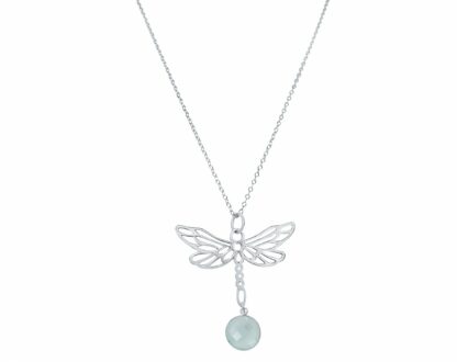 Collier "Libelle" 925 Silber mit Chalcedon