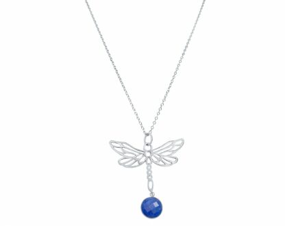 Collier "Libelle" 925 Silber mit Blue Saphir