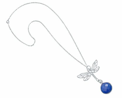 Collier "Libelle" 925 Silber mit Blue Saphir – Bild 3
