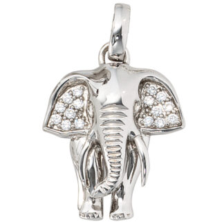 Anhänger "Elefant" 925 Silber mit Zirkonia weiß