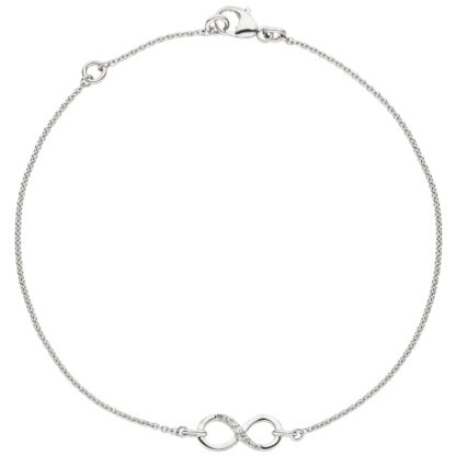 Ankerarmband "unendlich" 925 Silber mit 7 Zirkonia weiß