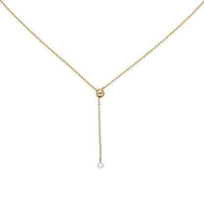 Collier mit Kugel 750 Gelbgold und Brillant 0,10 ct.