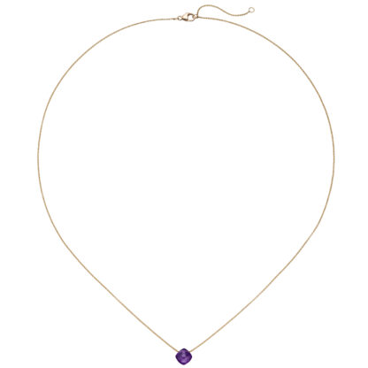 Collier/Ankerkette 750 Rotgold mit Amethyst violett Antik-Design