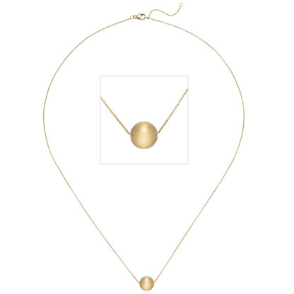 Collier 750 Gelbgold mit Kugel mattiert