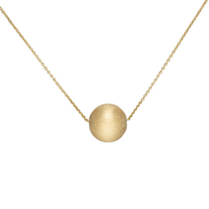 Collier 750 Gelbgold mit Kugel mattiert