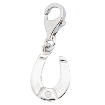 Einhänger/Charm "Hufeisen" 925 Silber mit Zirkonia weiß – Bild 4