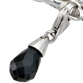 Einhänger/Charm "Tropfen" 925 Silber Zirkonia schwarz