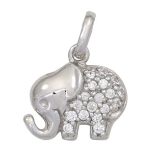 Kinder-Anhänger "Elefant" 925 Silber mit Zirkonia weiß