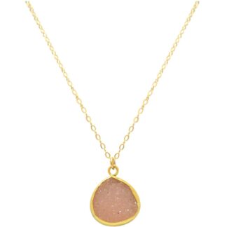 Collier 925 Silber/vergoldet mit Anhänger DRUZY rosé Tropfen